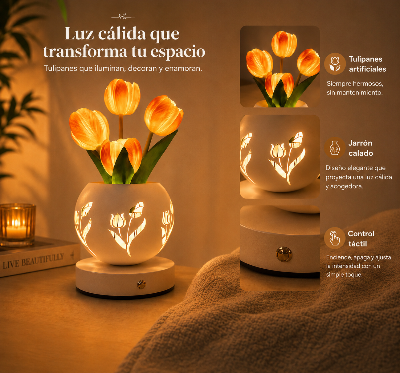 AVENLIGHT: LAMPARA DE TULIPANES LED