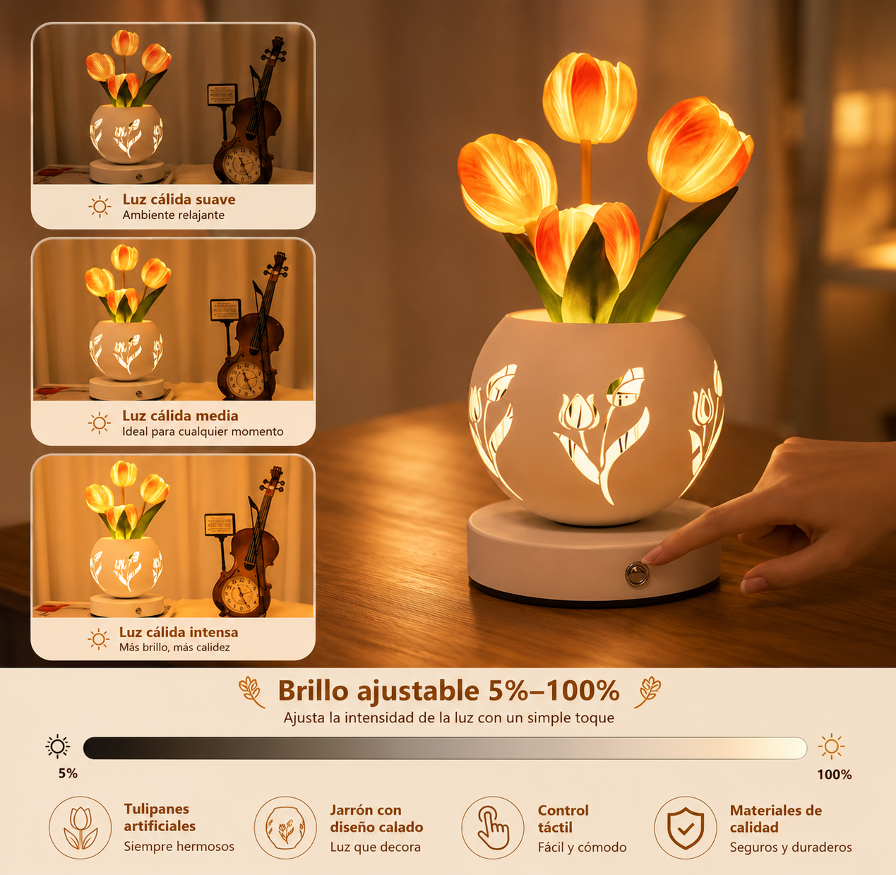 AVENLIGHT: LAMPARA DE TULIPANES LED